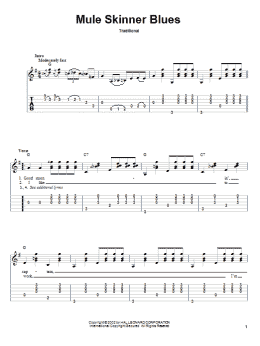 page one of Mule Skinner Blues (Solo Guitar)