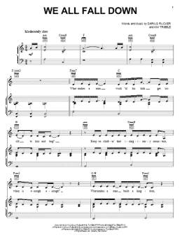 page one of We All Fall Down (Piano, Vocal & Guitar Chords (Right-Hand Melody))