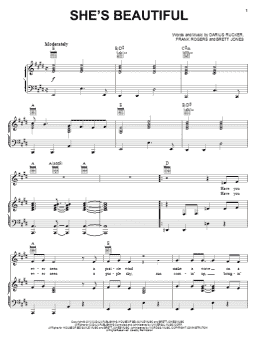 page one of She's Beautiful (Piano, Vocal & Guitar Chords (Right-Hand Melody))
