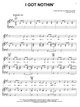 page one of I Got Nothin' (Piano, Vocal & Guitar Chords (Right-Hand Melody))