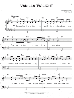 page one of Vanilla Twilight (Easy Piano)
