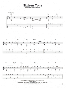 page one of Sixteen Tons (Solo Guitar)