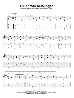 page one of Okie From Muskogee (Solo Guitar)