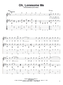 page one of Oh, Lonesome Me (Solo Guitar)