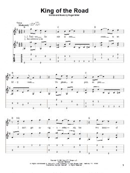 page one of King Of The Road (Solo Guitar)