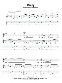 page one of Crazy (Solo Guitar)