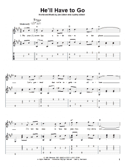 page one of He'll Have To Go (Solo Guitar)