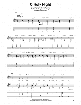 page one of O Holy Night (Solo Guitar)