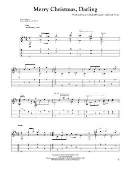 page one of Merry Christmas, Darling (Solo Guitar)