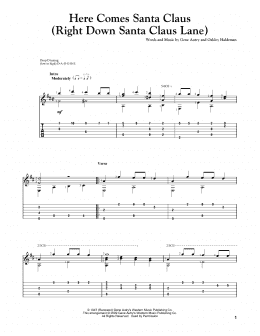 page one of Here Comes Santa Claus (Right Down Santa Claus Lane) (Solo Guitar)