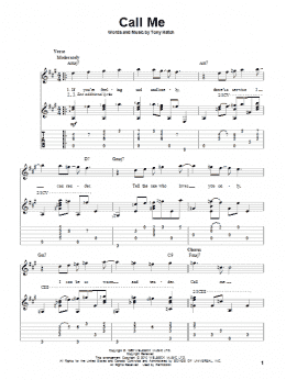 page one of Call Me (Solo Guitar)