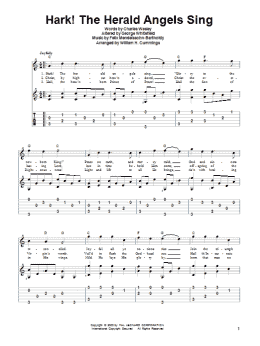 page one of Hark! The Herald Angels Sing (Solo Guitar)