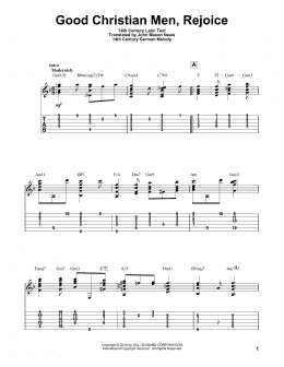 page one of Good Christian Men, Rejoice (Solo Guitar)
