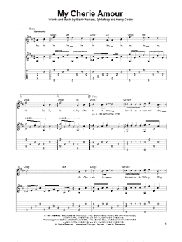 page one of My Cherie Amour (Solo Guitar)