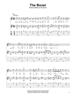 page one of The Boxer (Solo Guitar)