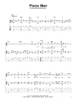 page one of Piano Man (Solo Guitar)