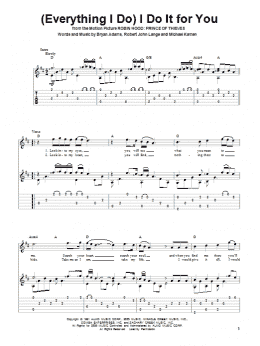 page one of (Everything I Do) I Do It For You (Solo Guitar)