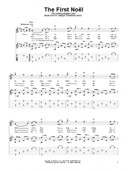 page one of The First Noel (Solo Guitar)