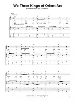 page one of We Three Kings Of Orient Are (Solo Guitar)