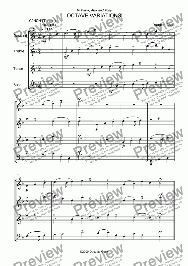page one of Octave Variations