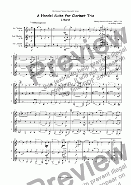 page one of A Handel Suite for Clarinet Trio