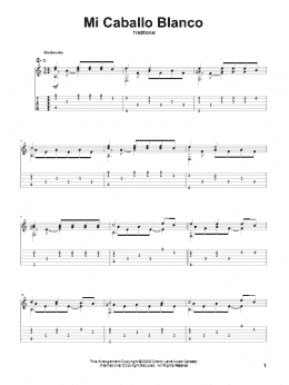 page one of Mi Caballo Blanco (My White Horse) (Solo Guitar)