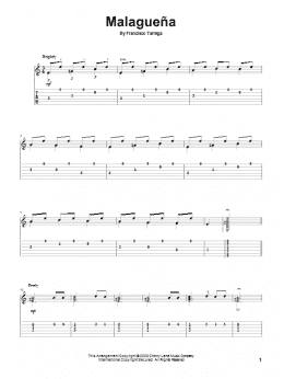page one of Malaguena (Solo Guitar)