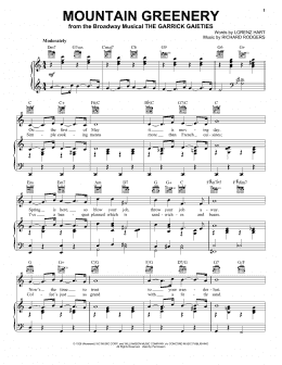 page one of Mountain Greenery (Piano, Vocal & Guitar Chords (Right-Hand Melody))