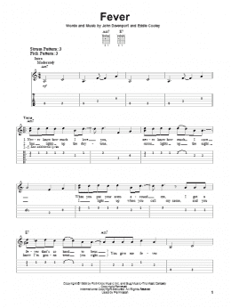 page one of Fever (Easy Guitar Tab)