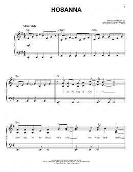 page one of Hosanna (Easy Piano)