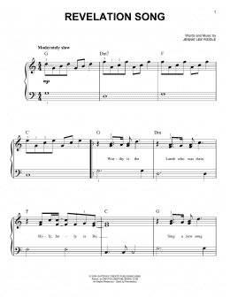 page one of Revelation Song (Easy Piano)