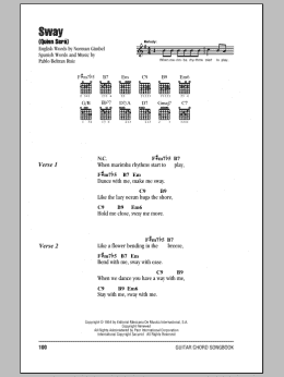 page one of Sway (Quien Sera) (Guitar Chords/Lyrics)