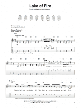 page one of Lake Of Fire (Easy Guitar Tab)