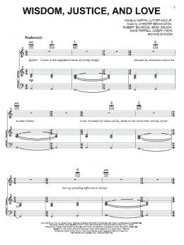 page one of Wisdom, Justice, And Love (Piano, Vocal & Guitar Chords (Right-Hand Melody))