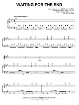 page one of Waiting For The End (Piano, Vocal & Guitar Chords (Right-Hand Melody))