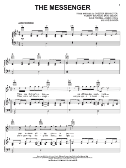page one of The Messenger (Piano, Vocal & Guitar Chords (Right-Hand Melody))