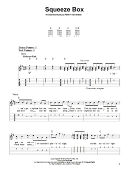 page one of Squeeze Box (Easy Guitar Tab)