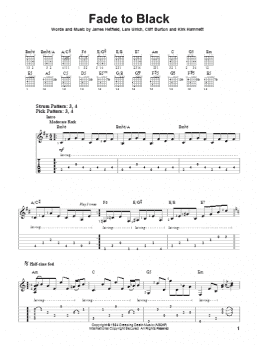 page one of Fade To Black (Easy Guitar Tab)