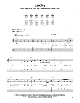 page one of Lucky (Easy Guitar Tab)