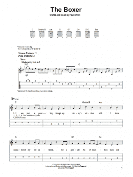 page one of The Boxer (Easy Guitar Tab)