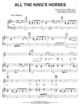 page one of All The King's Horses (Piano, Vocal & Guitar Chords (Right-Hand Melody))