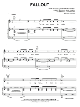 page one of Fallout (Piano, Vocal & Guitar Chords (Right-Hand Melody))