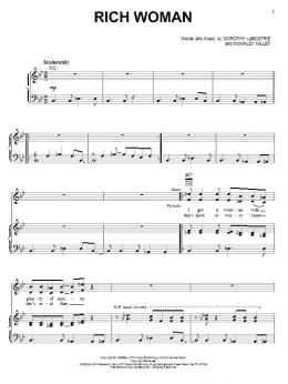 page one of Rich Woman (Piano, Vocal & Guitar Chords (Right-Hand Melody))