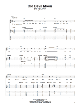page one of Old Devil Moon (Solo Guitar)
