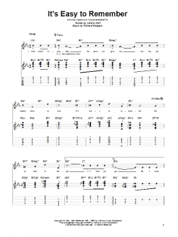 page one of It's Easy To Remember (Solo Guitar)