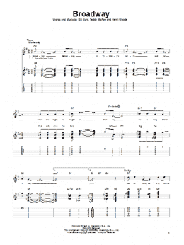 page one of Broadway (Solo Guitar)