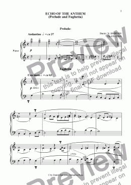 page one of ECHO OF THE ANTHEM (Prelude & Fughetta) op41h. Pf