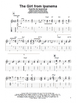 page one of The Girl From Ipanema (feat. Astrud Gilberto) (Solo Guitar)