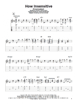 page one of How Insensitive (Insensatez) (Solo Guitar)