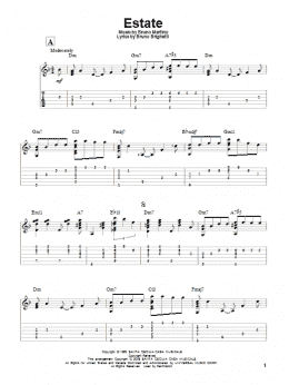 page one of Estate (Solo Guitar)